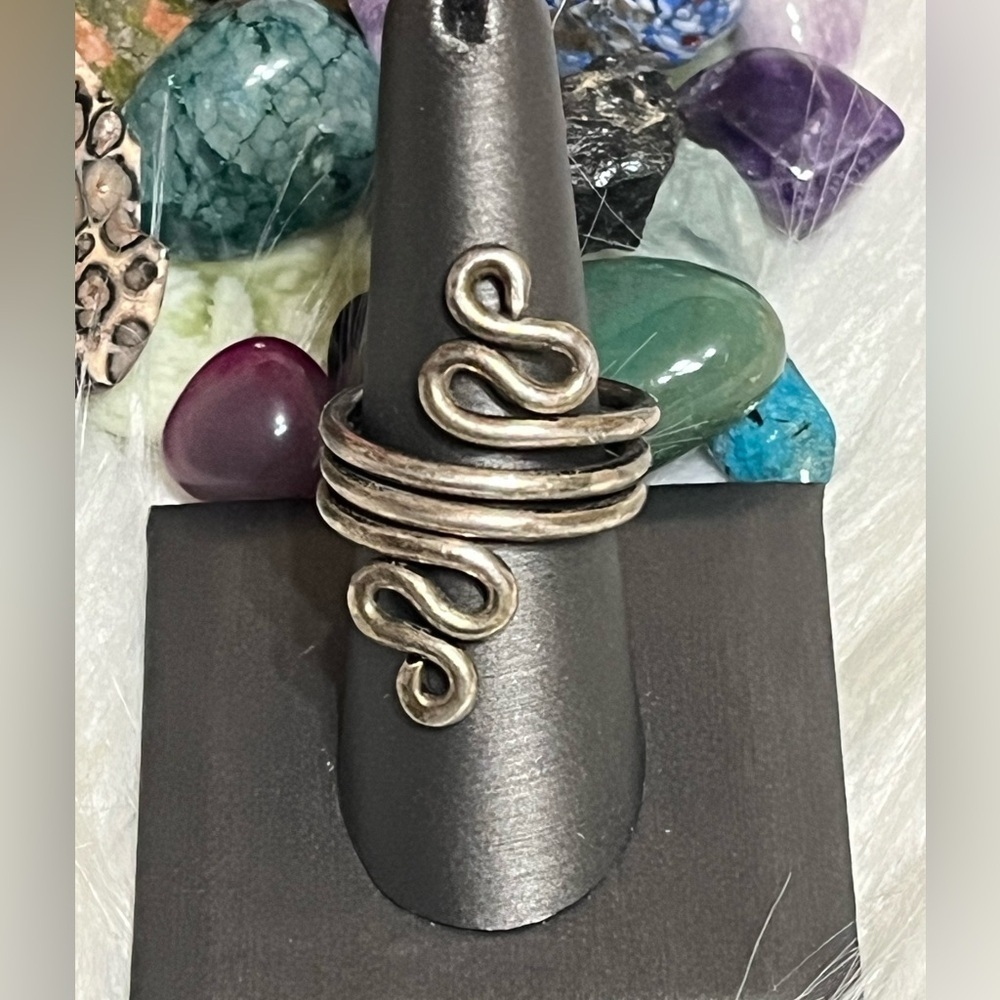 Sterling Silver Modernist Wrap Ring - image 1